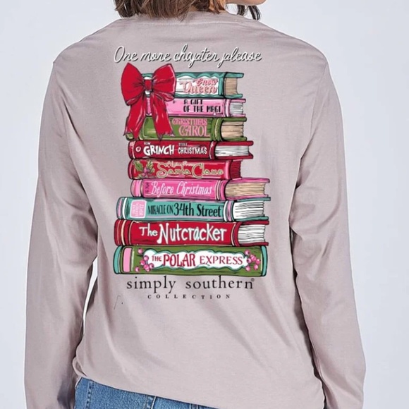 Simply Southern Christmas Books Long Sleeve - Picture 1 of 6